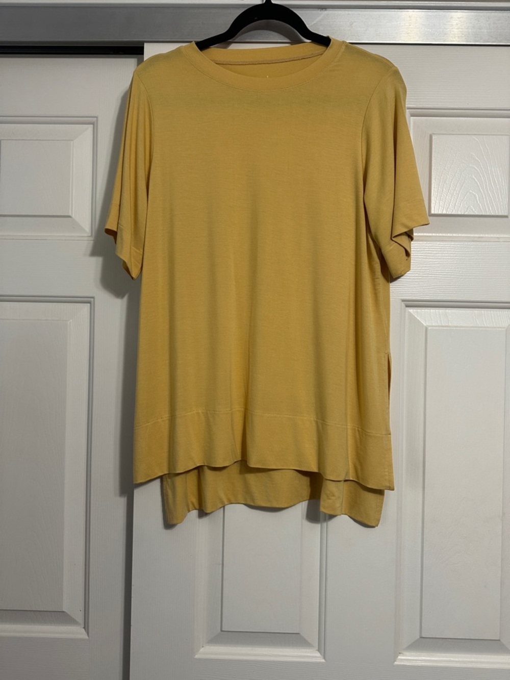 ADAY Mustard Yellow Short-Sleeve Relaxed Crew Neck Top